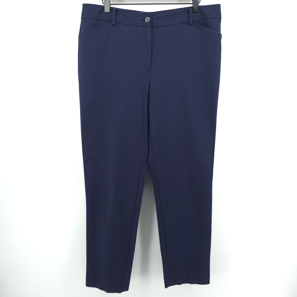 Talbots Women Pants Hampshire Ankle 12 Navy Blue‎ Careerwear Trousers